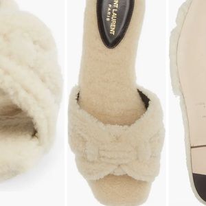 YSL yves saint laurent shearling tribute sandal